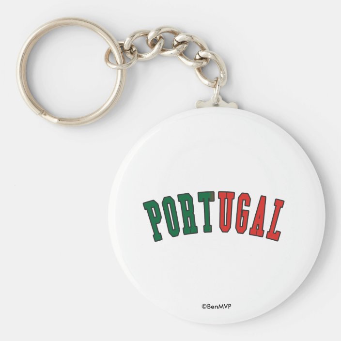 Portugal in National Flag Colors Key Chain