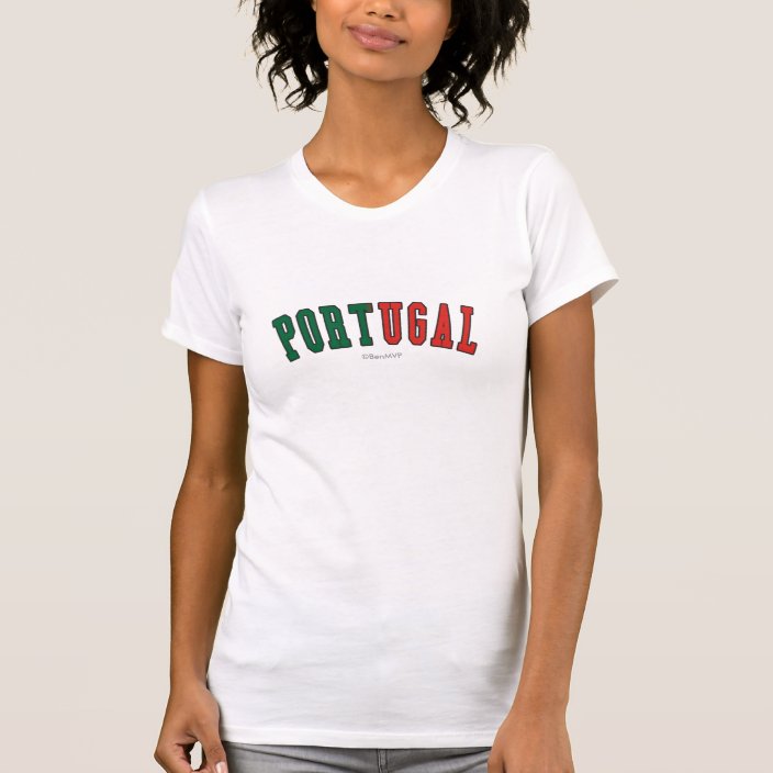 Portugal in National Flag Colors Tee Shirt