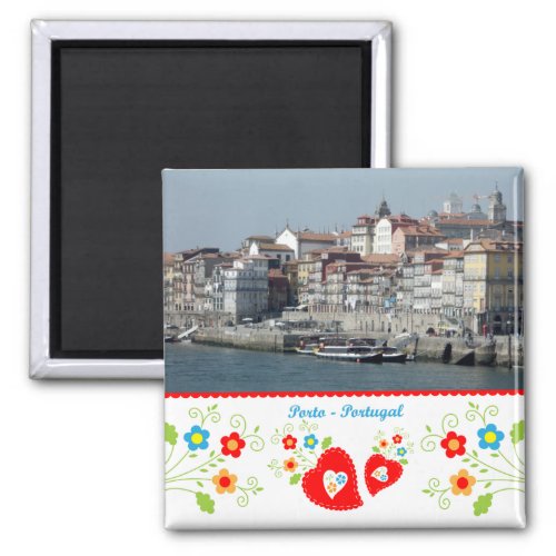 Portugal in photos _ Porto city view by the river Magnet