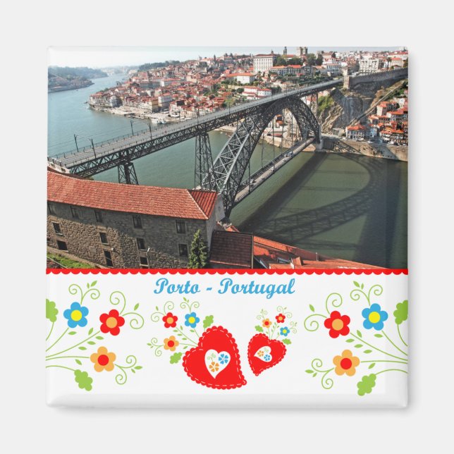 Portugal in photos - Porto iron bridge over Douro Magnet (Front)