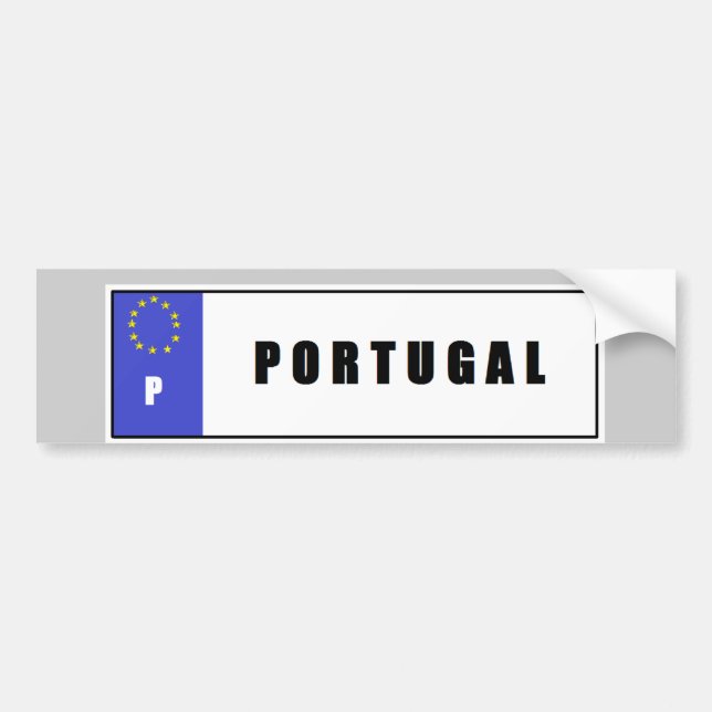 Portugal License Plate Bumper Sticker (Front)