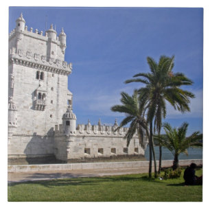 Portugal, Lisbon. Belem Tower, a UNESCO World 2 Tile