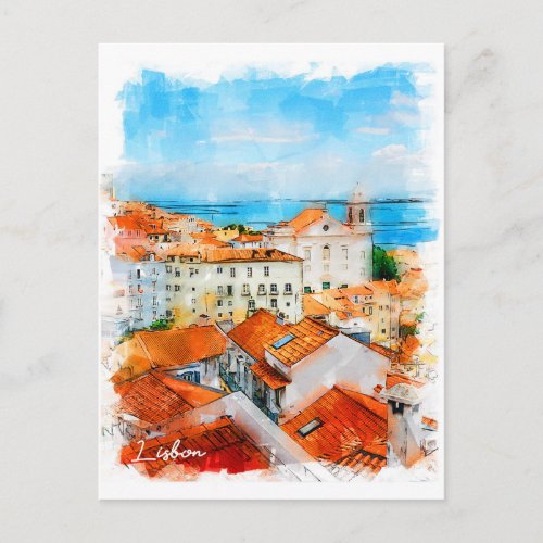 Portugal Lisbon City View Postcard