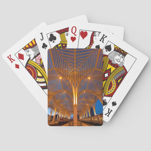 Portugal, Lisbon. View Of Modern Station Poker Cards (Back)