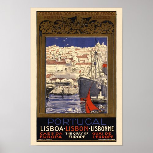 Portugal Lisbon Vintage Poster 1929