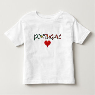 Portugal Love Red Heart Flag Colors Typography Toddler T-shirt