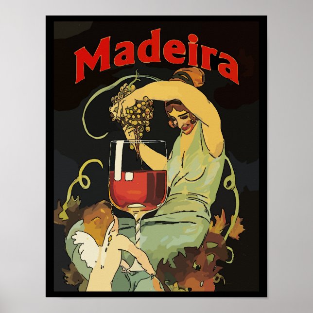 Portugal Madeira Grapes, Wine Poster (Front)