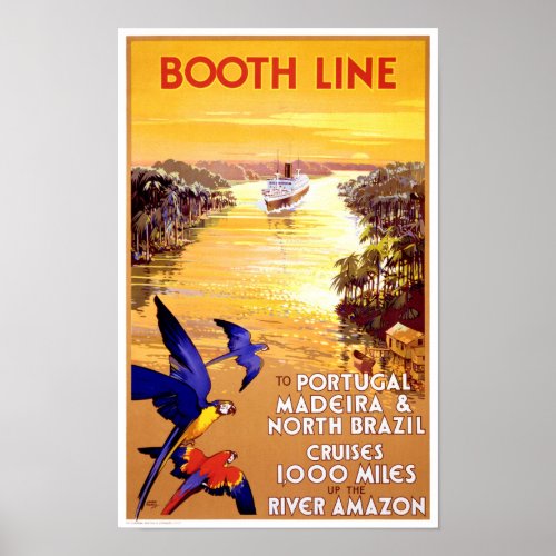 Portugal Madeira North Brazil Vintage Poster