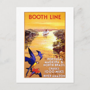 Portugal Madeira North Brazil Vintage Poster Postcard