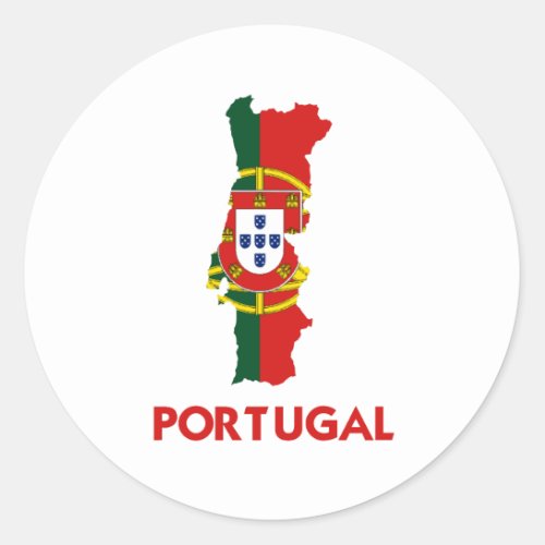 PORTUGAL MAP CLASSIC ROUND STICKER