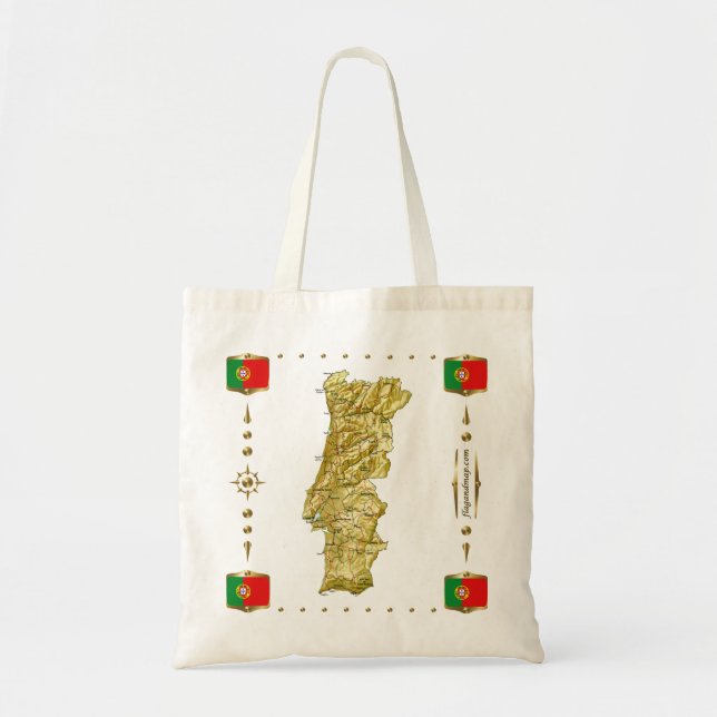 Portugal Map + Flags Bag (Front)