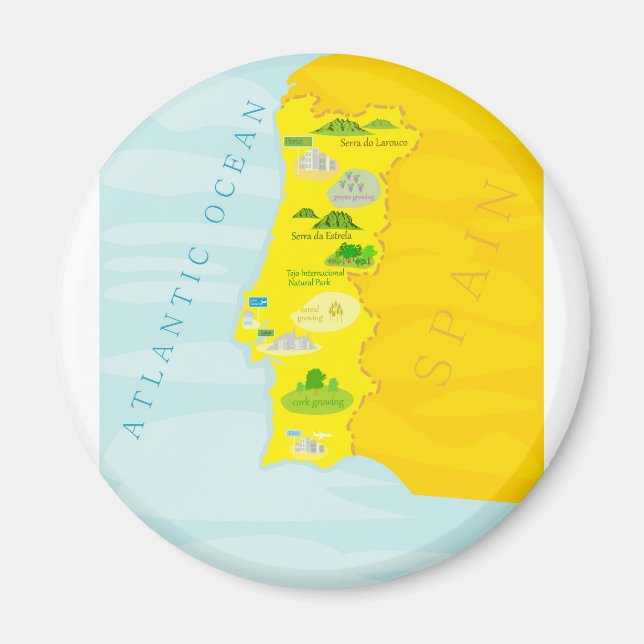 Portugal map magnet (Front)