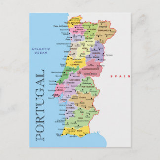 Portugal Map Postcard