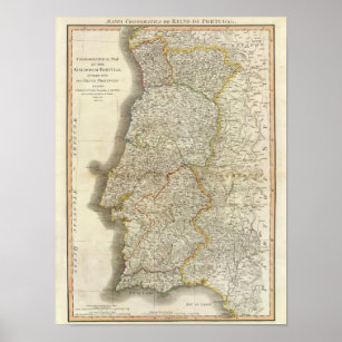 Old Map of Portugal 1700 Mapa de Portugal Portuguese map