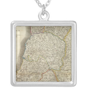 Portugal Map Silver Plated Necklace
