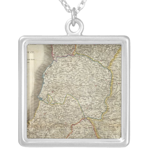 Portugal Map Silver Plated Necklace (Front)
