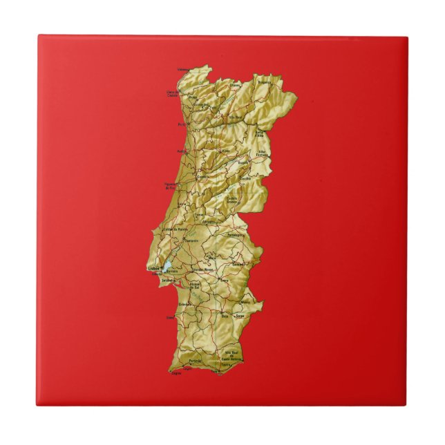 Portugal Map Tile (Front)