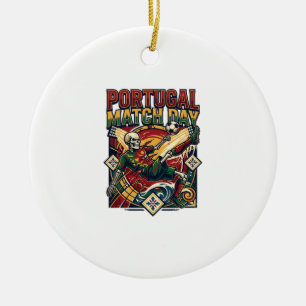 Portugal Match Day Skeleton Striker Nations Countr Ceramic Ornament