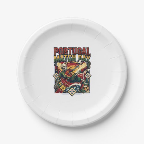 Portugal Match Day Skeleton Striker Nations Countr Paper Plates
