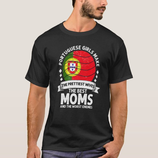 Portugal Mom Mothers Day Mama Portuguese American T-Shirt (Front)