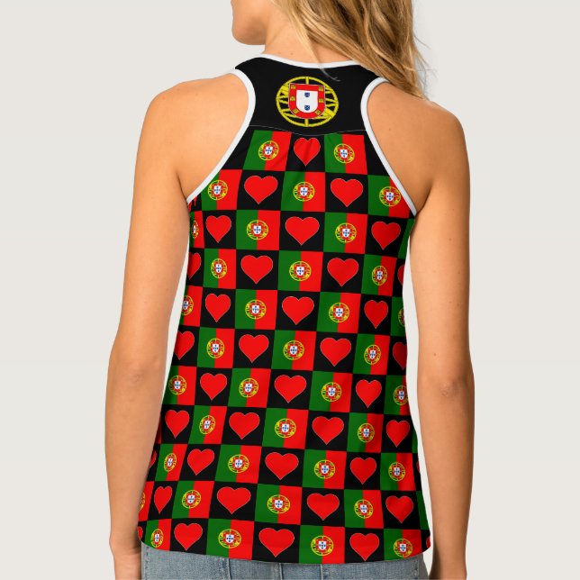Portugal National Flag Heart Portuguese Patriotic Tank Top (Back)