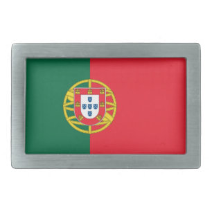 Portugal National Flag Rectangular Belt Buckle
