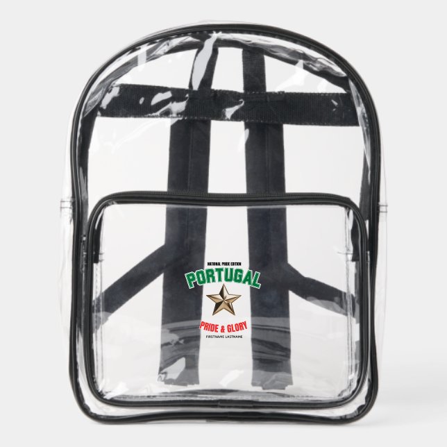 Portugal National Pride Custom Clear Backpack (Front)
