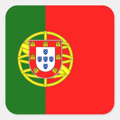 Portugal National World Flag Square Sticker