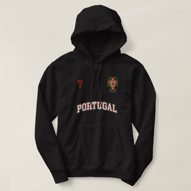 Portugal  Number 7 Soccer Team Sports Portuguese F Hoodie (Design Front)