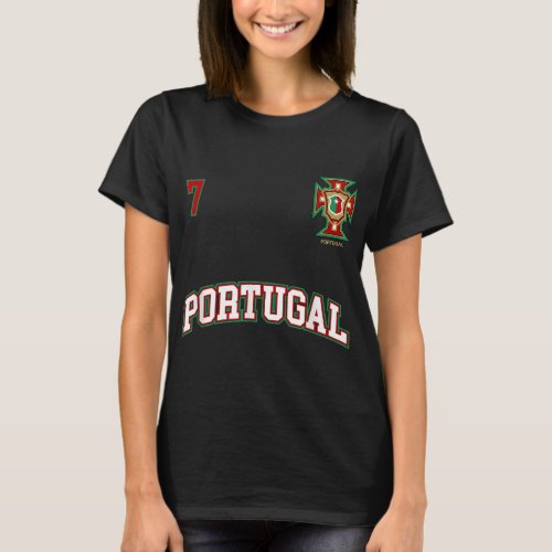 Portugal  Number 7 Soccer Team Sports Portuguese F T_Shirt
