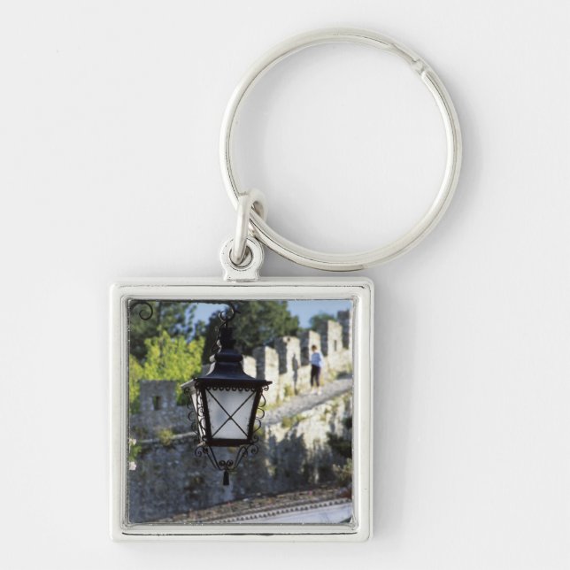 Portugal, Obidos. Iron streetlamp and 14th Keychain (Front)