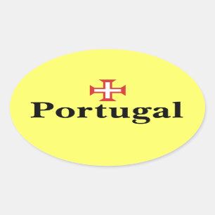 Portugal* Oval Sticker with Portuguese Cross