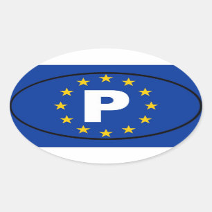 Portugal P European Union Oval Sticker