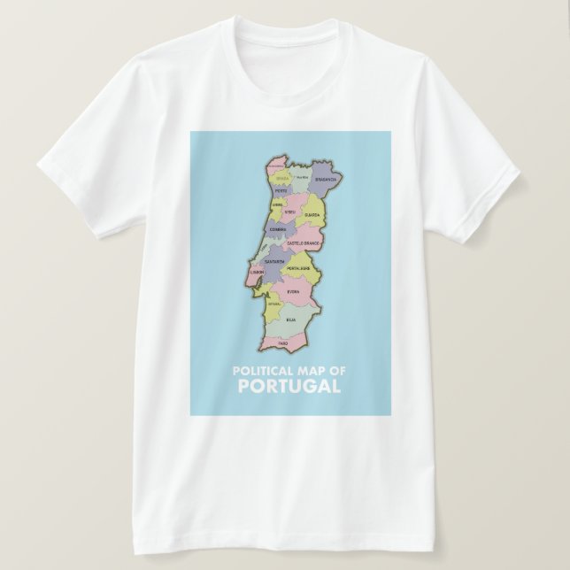 Portugal political map  T-Shirt (Design Front)