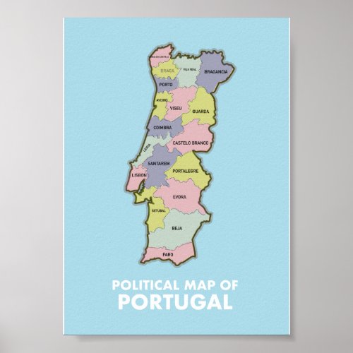 Portugal political map  Two_Tone coffee mug Poster