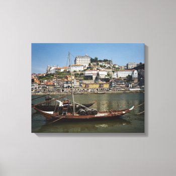 Portugal  Porto  Boat With Wine Barrels Canvas Print by tothebeach at Zazzle