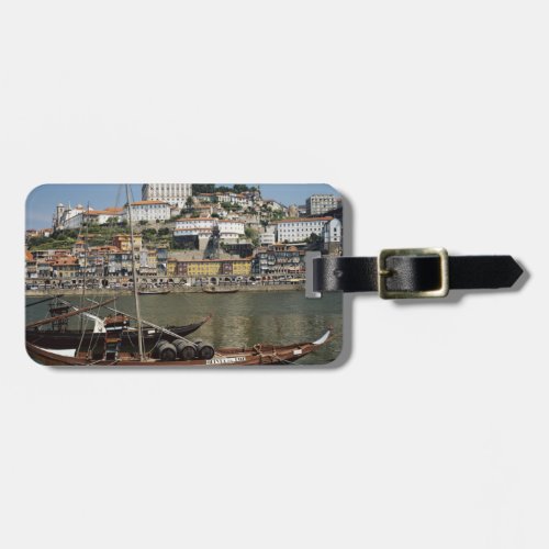 Portugal Porto Boat With Wine Barrels Luggage Tag