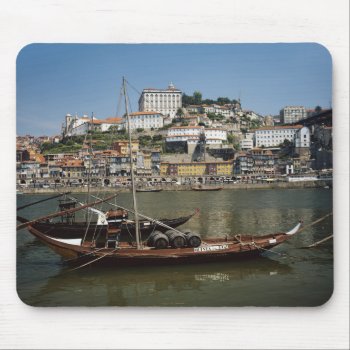 Portugal  Porto  Boat With Wine Barrels Mouse Pad by tothebeach at Zazzle
