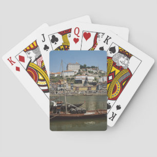 Portugal, Porto, Boat With Wine Barrels Poker Cards
