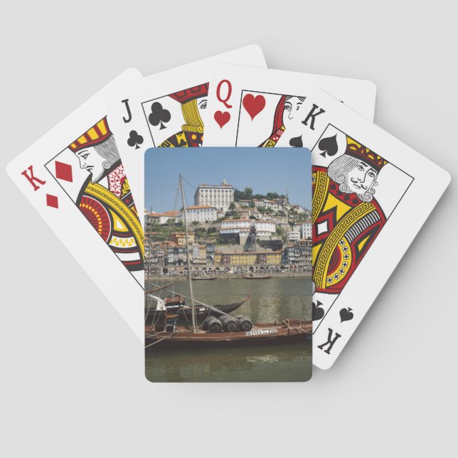 Portugal, Porto, Boat With Wine Barrels Poker Cards (Back)