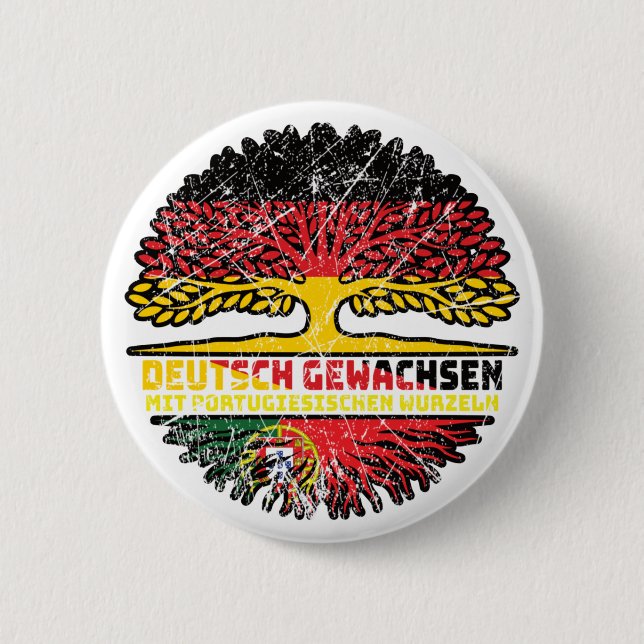 Portugal Portugiesisch Deutsch Deutschland Baum Button (Front)