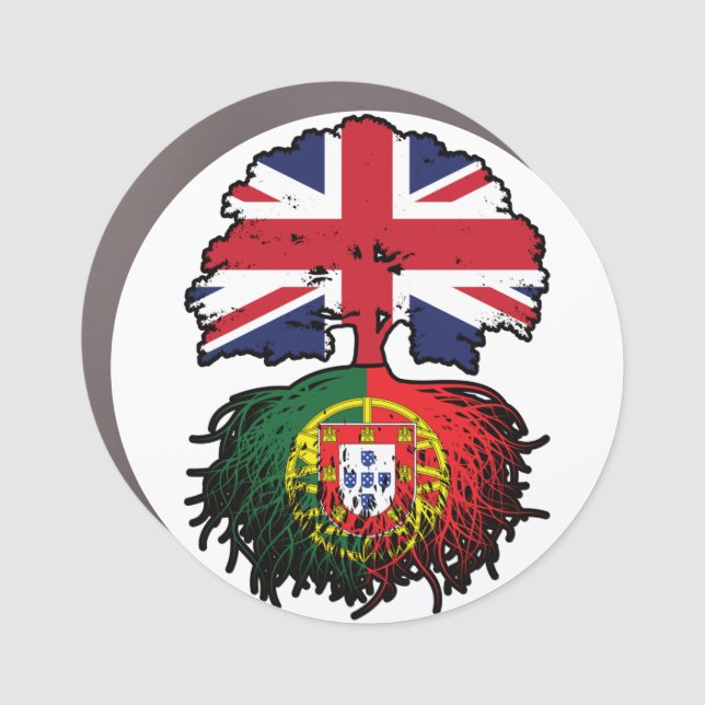 Portugal Portuguese British UK United Kingdom Car Magnet (Front)