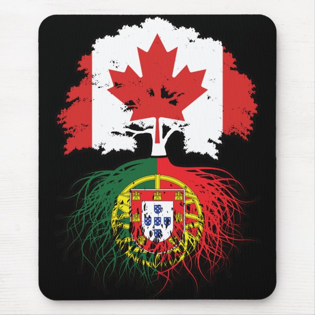 Portugal Portuguese Canadian Canada Tree Roots Mouse Pad (Front)