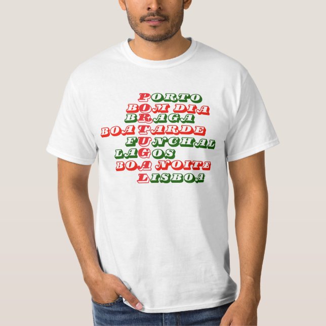 Portugal Portuguese Cities Porto Braga Lisboa  T-Shirt (Front)