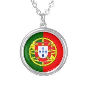 Portugal & Portuguese flag fashion, holiday /sport Silver Plated Necklace