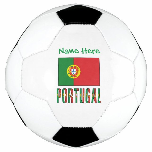 Portugal Portuguese Flag Green Personalization  Soccer Ball (Front)