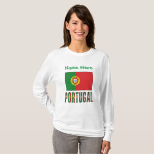 Portugal Portuguese Flag Green Personalization  T-Shirt