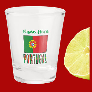 Portugal Portuguese Flag Green Personalized  Shot Glass