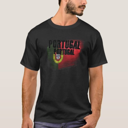 Portugal Portuguese Flag Grunge T_Shirt