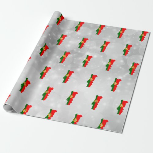 Portugal Portuguese Flag Map Wrapping Paper